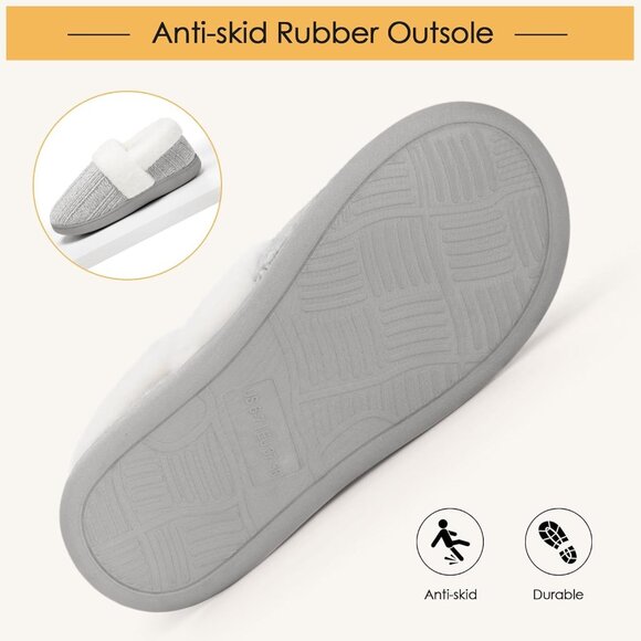 Luxurious Women's Memory Foam Slippers with Faux Fur - Cozy Comfort Size 10-11 - Picture 6 of 6